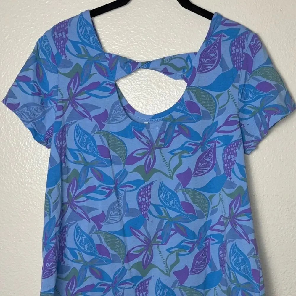 Fresh Produce Beachside Blooms Mika Twist Top Women's size XS purple.blue,green - Picture 12 of 15